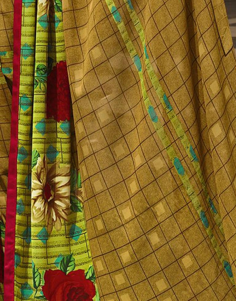Brown Printed Saree | Leemboodi
