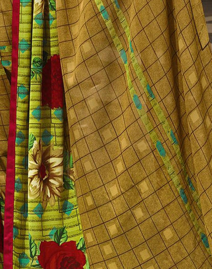 Brown Printed Saree | Leemboodi
