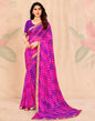 Pink AND Purple Leheriya Printed Saree | Leemboodi