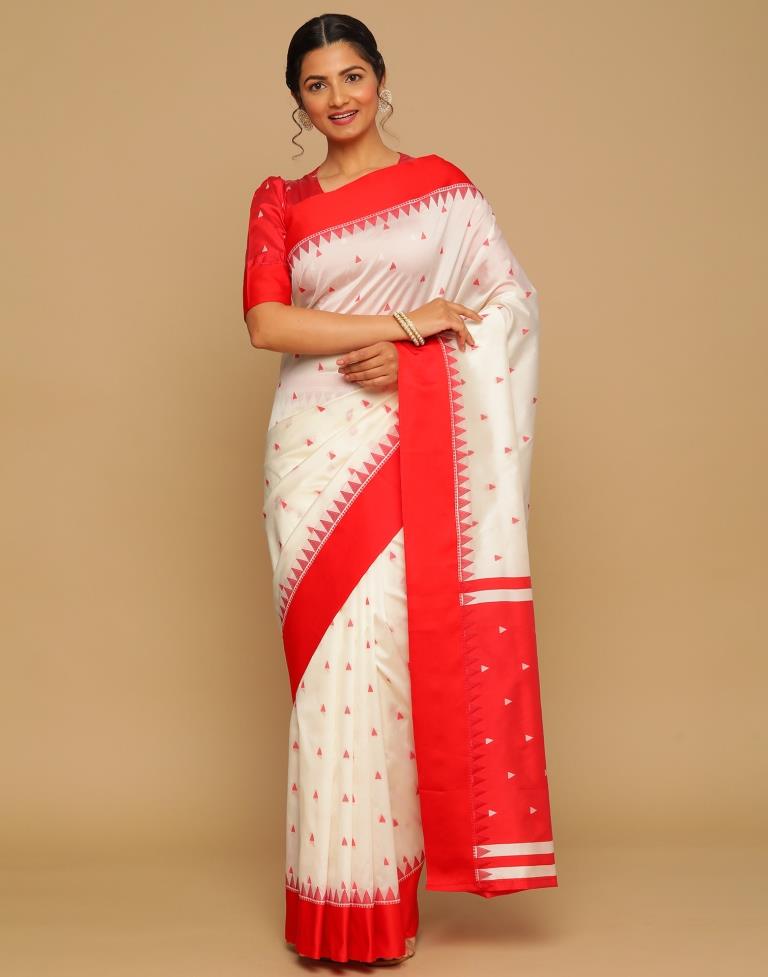 Off White Banarasi Silk Saree | Leemboodi