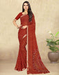 Red Chiffon Bandhani Saree | Leemboodi
