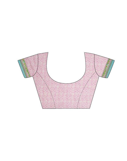 Light Turquoise Printed Saree | Leemboodi