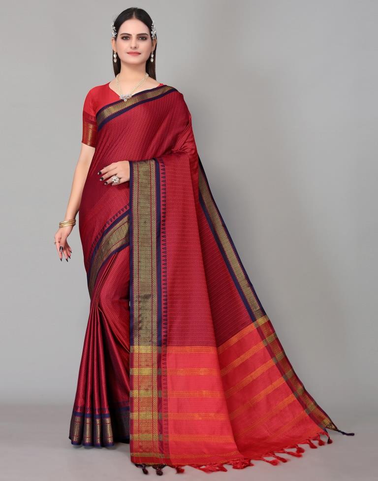 Maroon Weaving Saree | Sudathi
