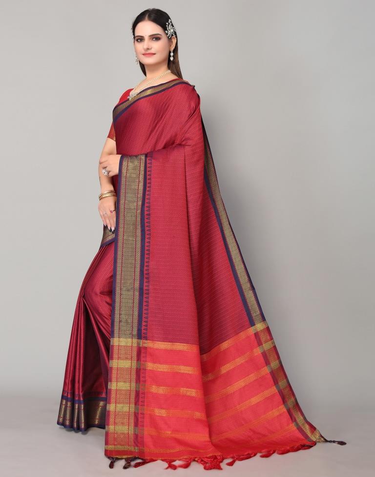 Maroon Weaving Saree | Sudathi