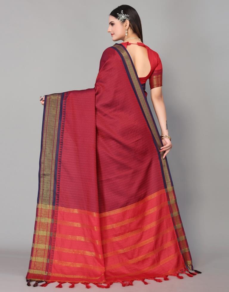 Maroon Weaving Saree | Sudathi