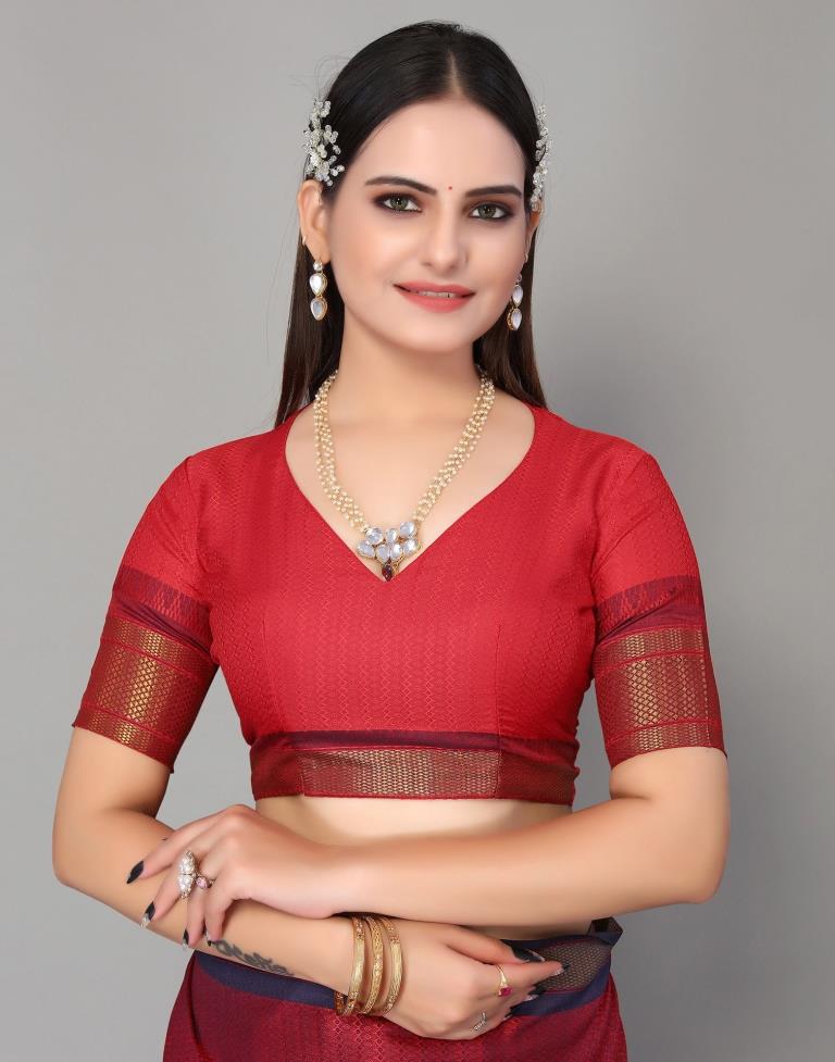 Maroon Weaving Saree | Sudathi