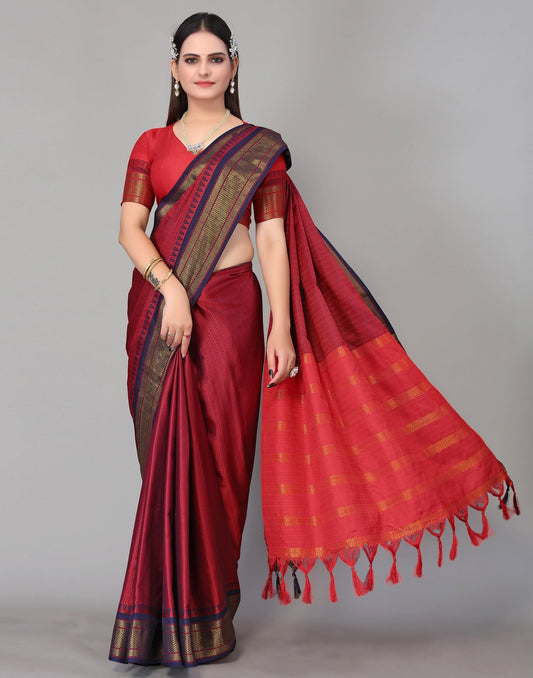 Maroon Weaving Saree | Sudathi