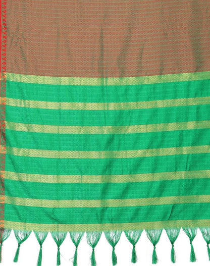 Dark Green Dual Tone Weaving Saree | Sudathi