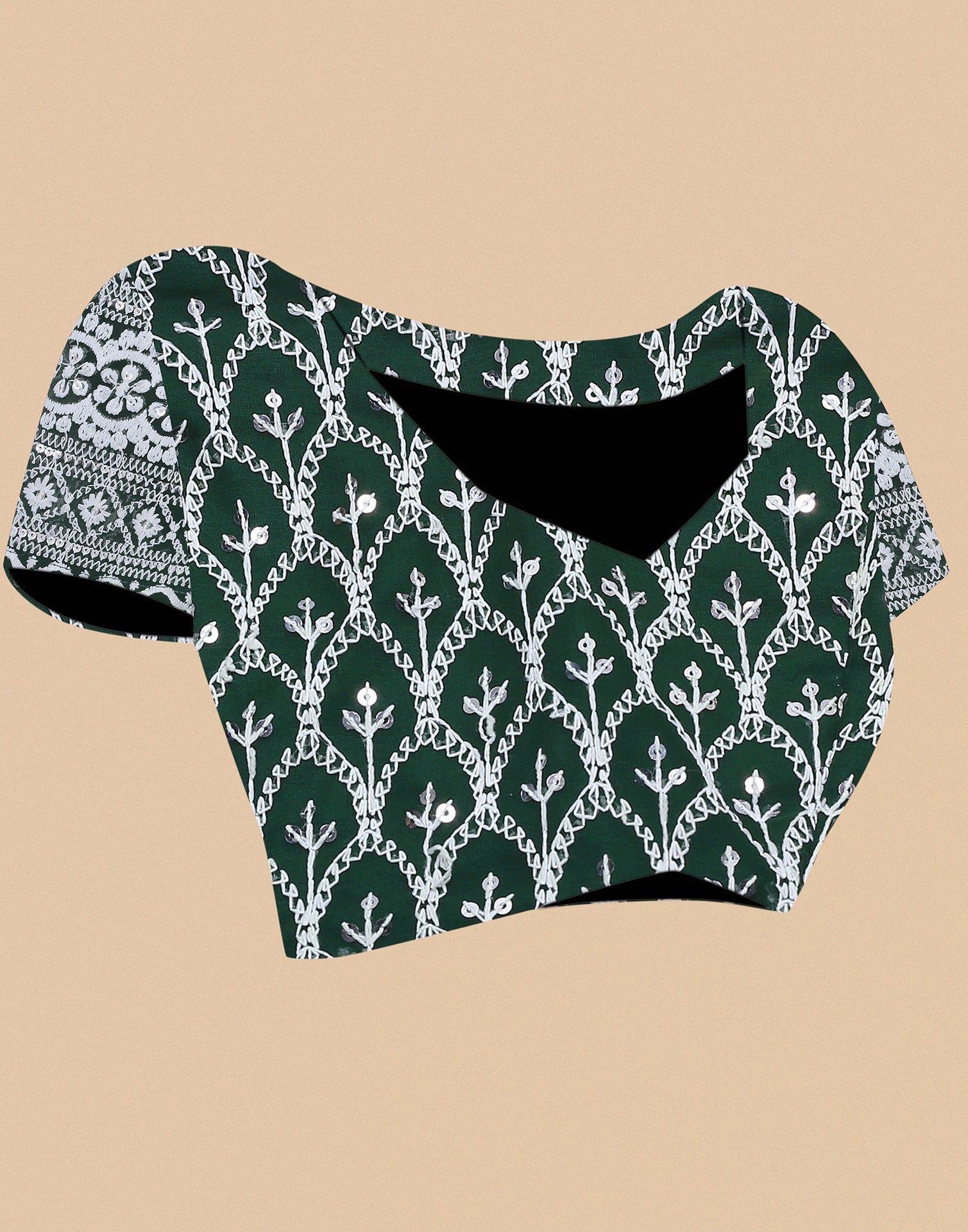 Green Georgette Plain Saree | Sudathi