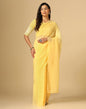 Light Yellow Georgette Plain Saree | Sudathi