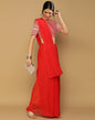 Red Georgette Plain Saree | Leemboodi