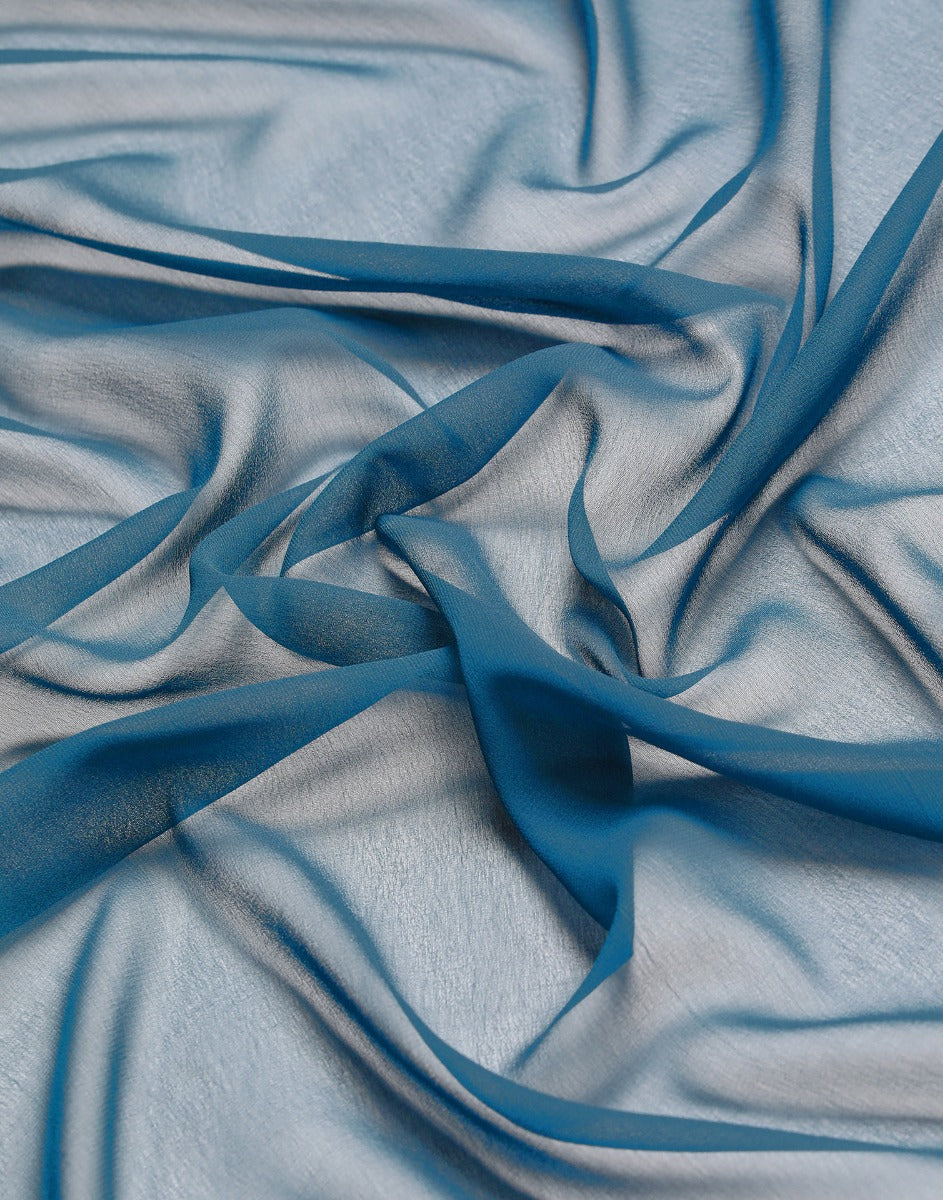 Teal Green Georgette Plain Saree | Leemboodi