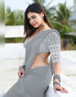 Grey Georgette Plain Saree | Sudathi