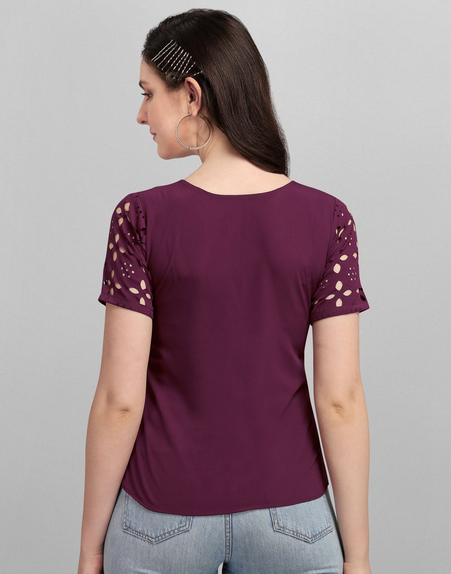 Wine Lacer Cut Top | Sudathi