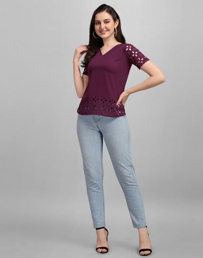 Wine Lacer Cut Top | Sudathi