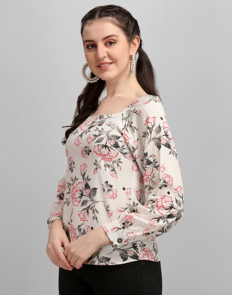 Beige Printed Top | Sudathi