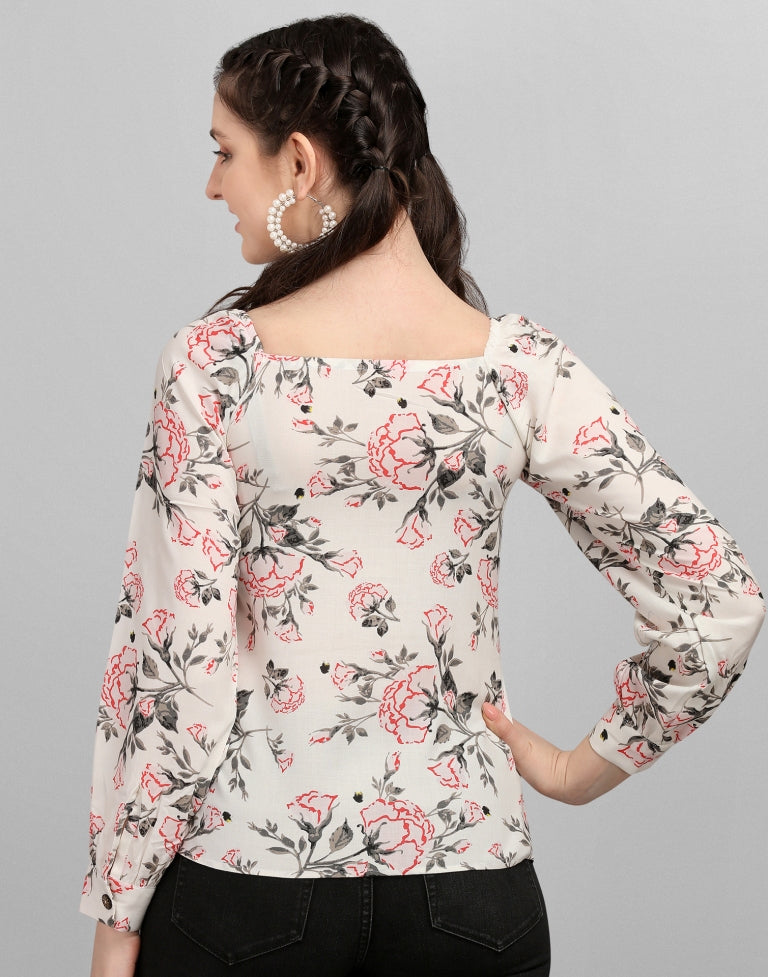 Beige Printed Top | Sudathi