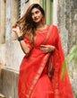 Red Organza Embroidered Saree | Leemboodi