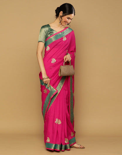 Pink Embroidered Saree | Leemboodi