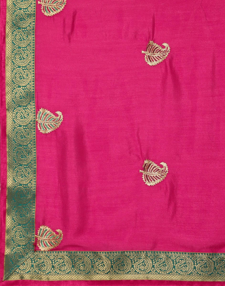 Pink Embroidered Saree | Leemboodi