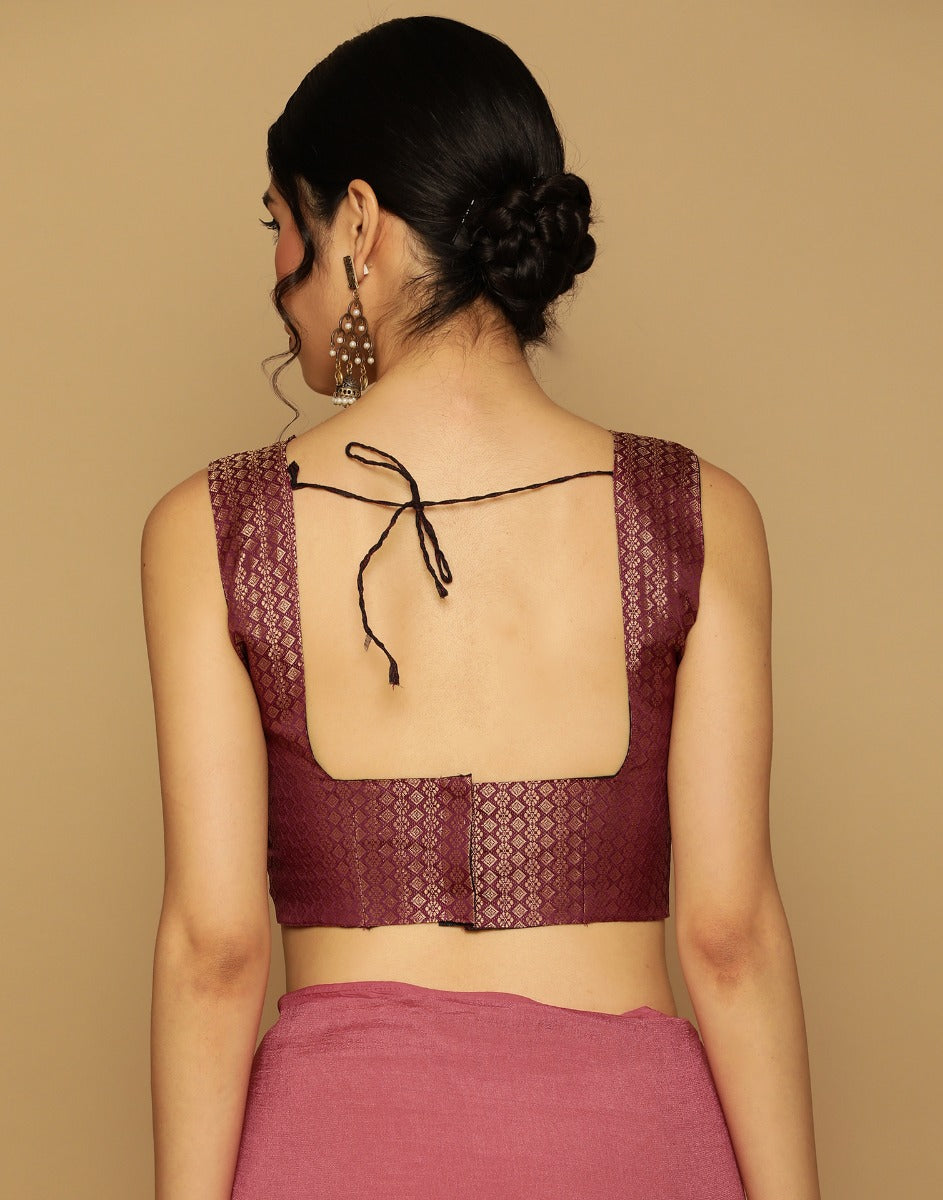 Dusty Pink Embroidered Saree | Leemboodi