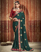 Dark Green Embroidered Saree | Leemboodi