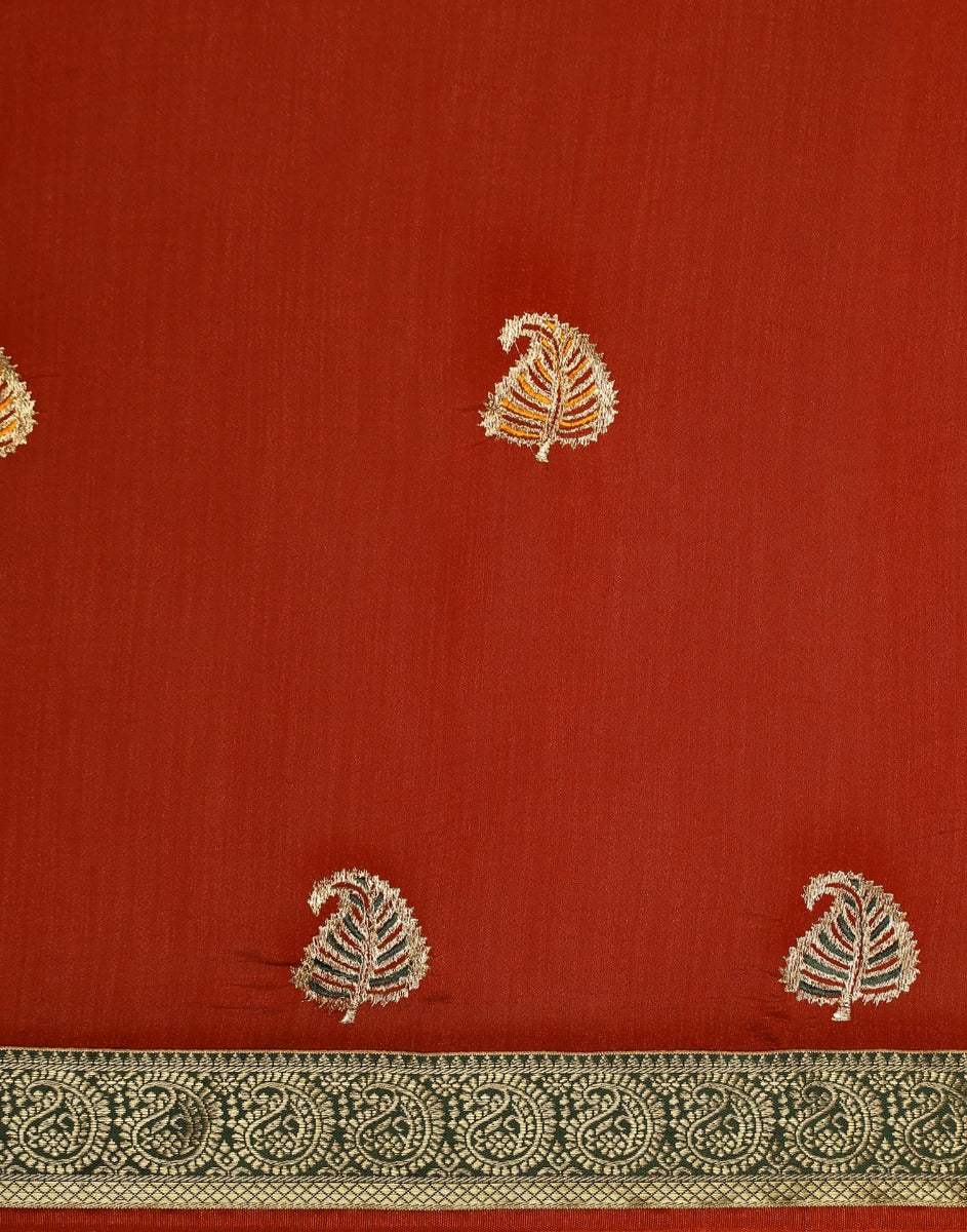 Red Embroidered Saree | Leemboodi