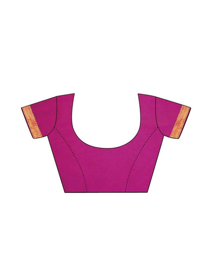 Hot Pink And Multicolour Geometric Printed Saree | Leemboodi