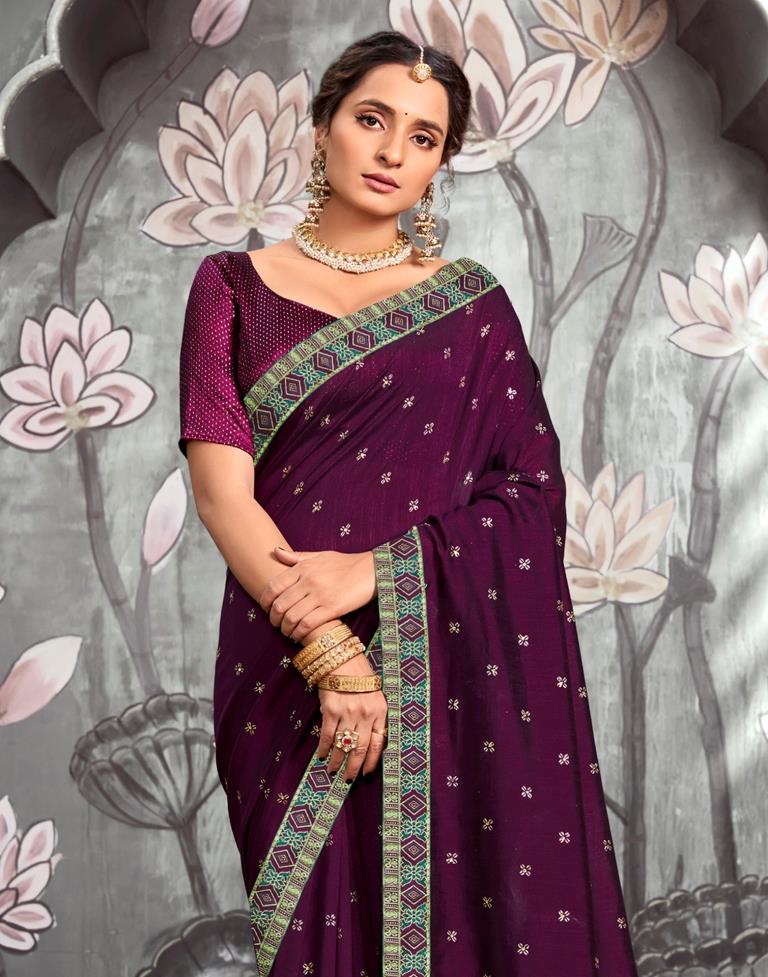 Wine Printed Saree | Leemboodi