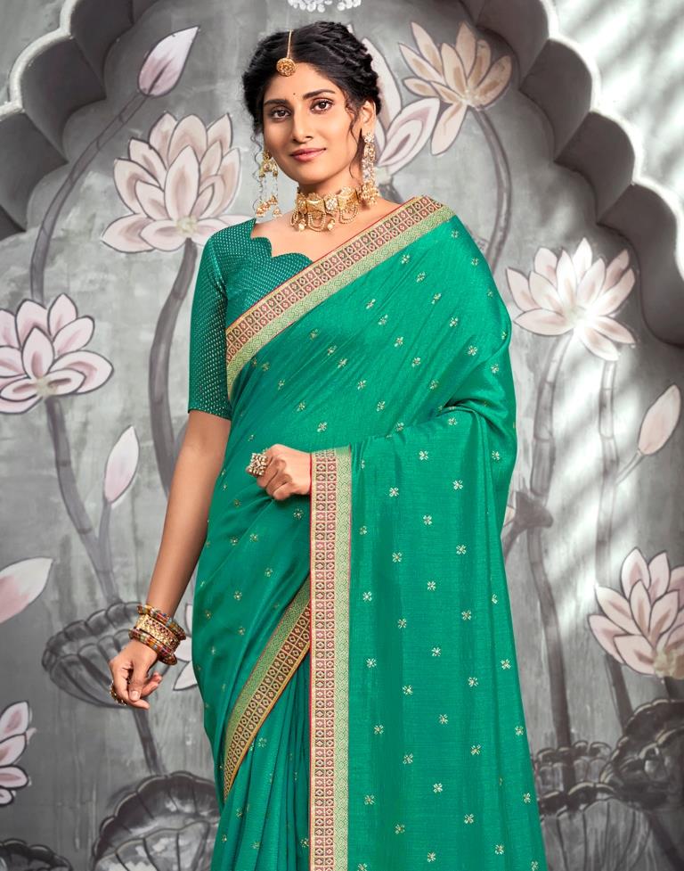 Green Printed Saree | Leemboodi