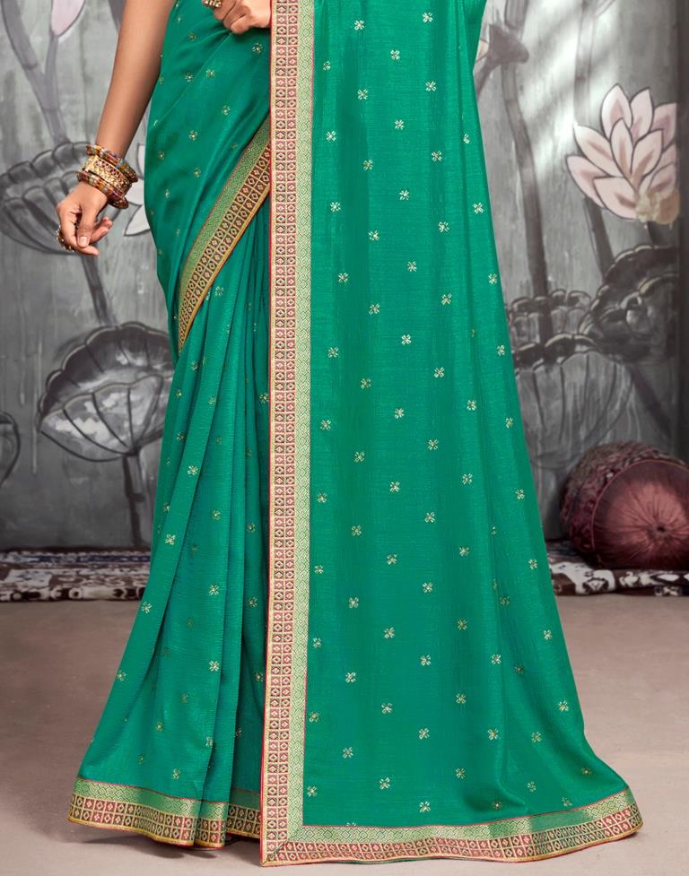 Green Printed Saree | Leemboodi