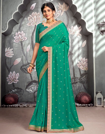 Green Printed Saree | Leemboodi