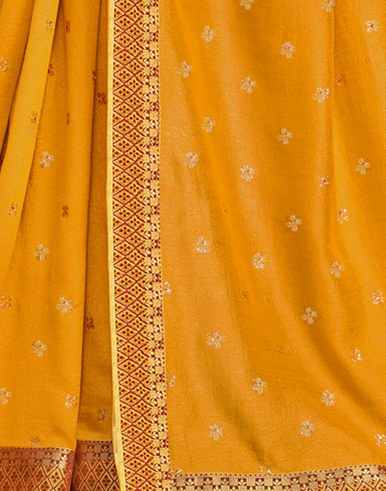 Turmeric Yellow Printed Saree | Leemboodi