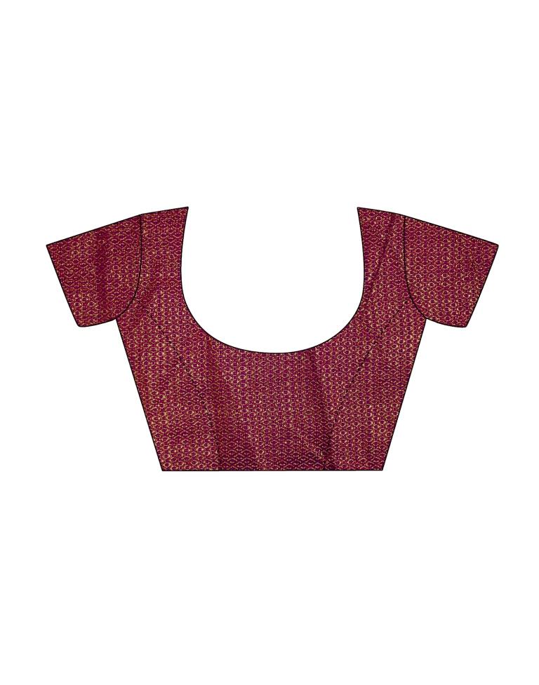 Maroon Vichitra Printed Saree | Sudathi