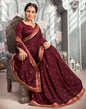 Maroon Vichitra Printed Saree | Sudathi