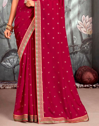 Dark Pink Printed Saree | Leemboodi
