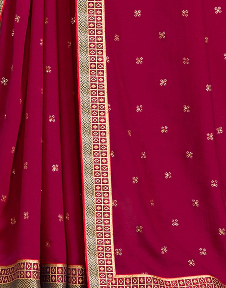Dark Pink Printed Saree | Leemboodi