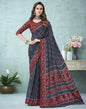 Dark Grey Printed Saree | Leemboodi