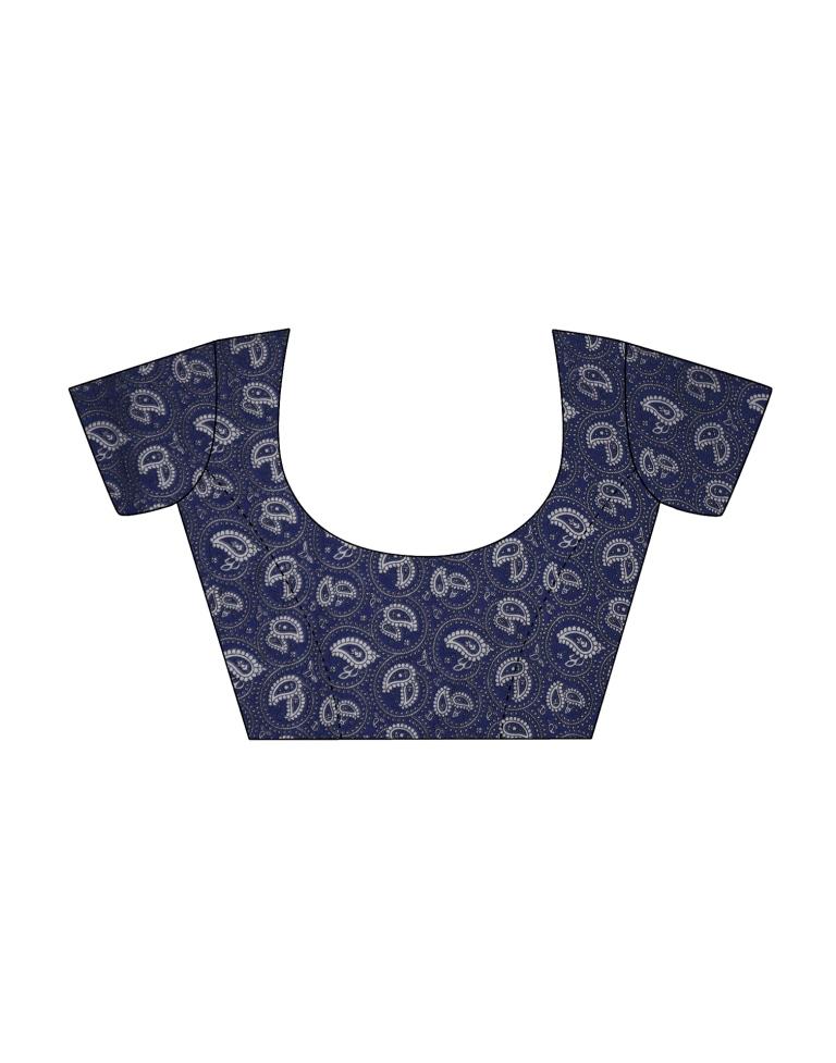 Teal Green Printed Saree | Leemboodi