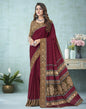 Maroon Printed Saree | Leemboodi