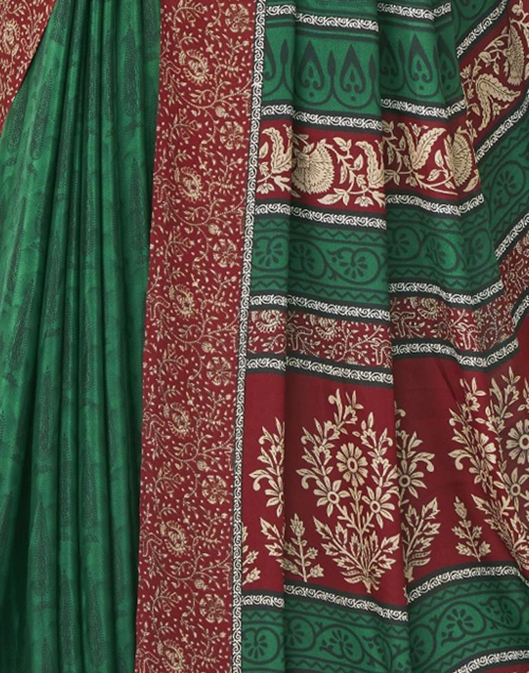 Green Printed Saree | Leemboodi