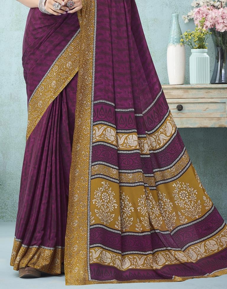 Purple Printed Saree | Leemboodi