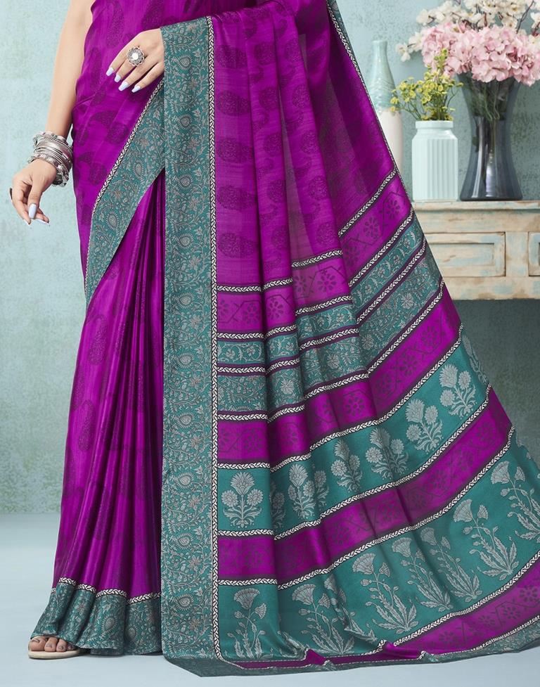 Purple Printed Saree | Leemboodi