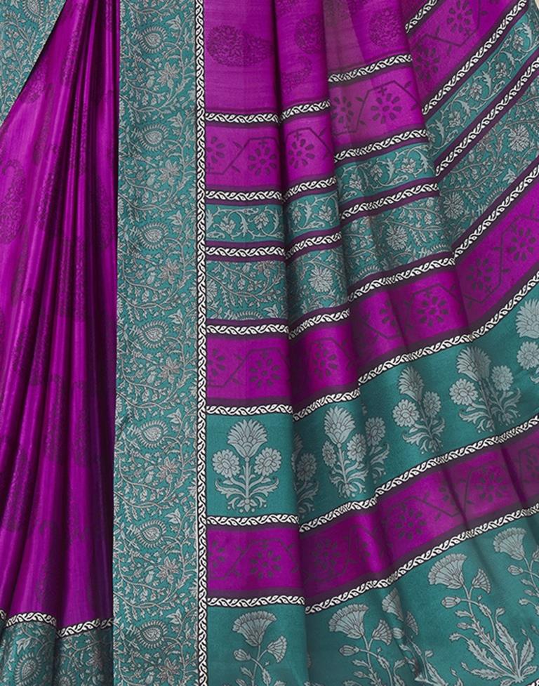 Purple Printed Saree | Leemboodi