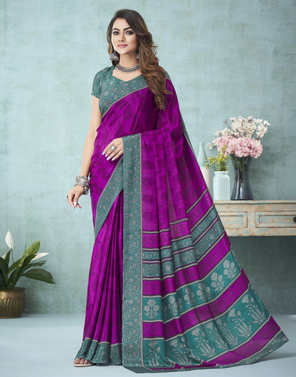 Purple Printed Saree | Leemboodi
