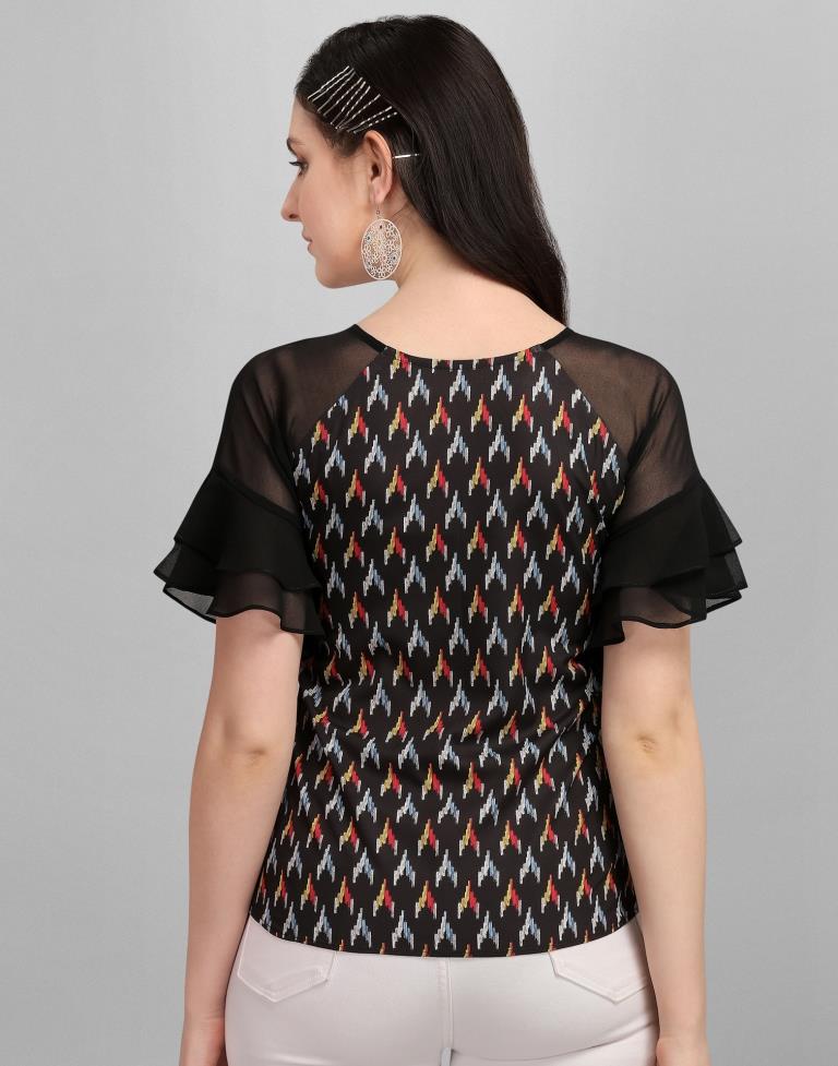 Black Digital Printed Top | Sudathi
