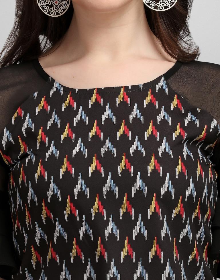 Black Digital Printed Top | Sudathi