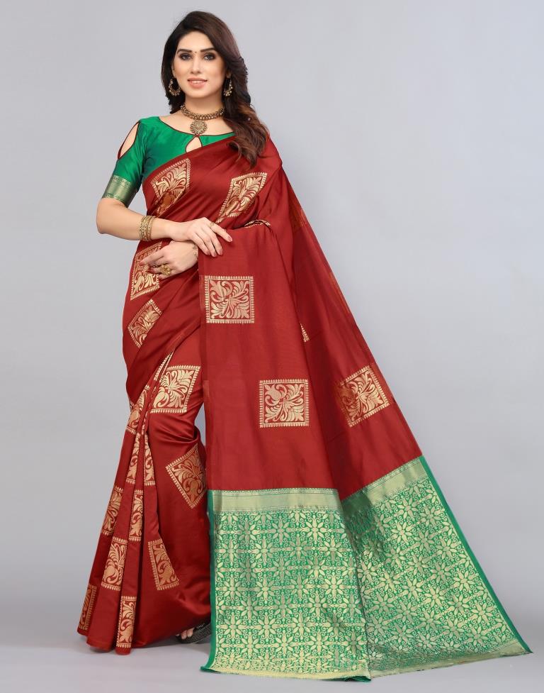 Red Weaving Silk Saree
