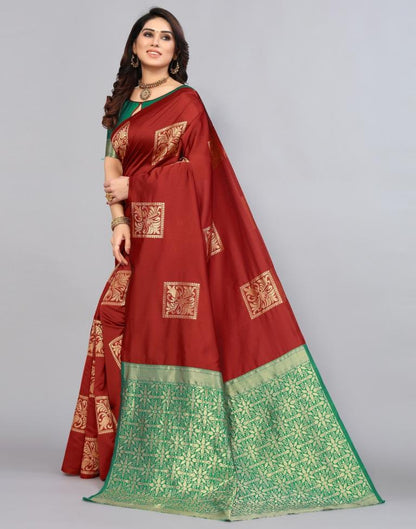 Red Weaving Silk Saree