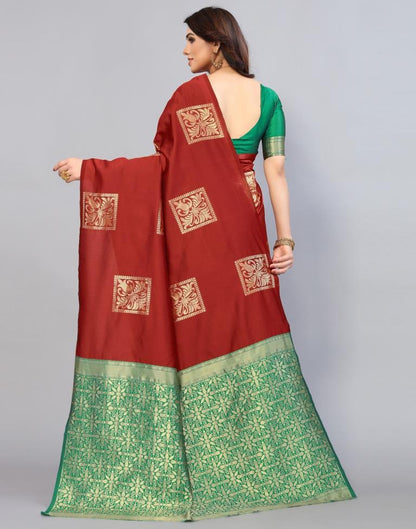 Red Weaving Silk Saree